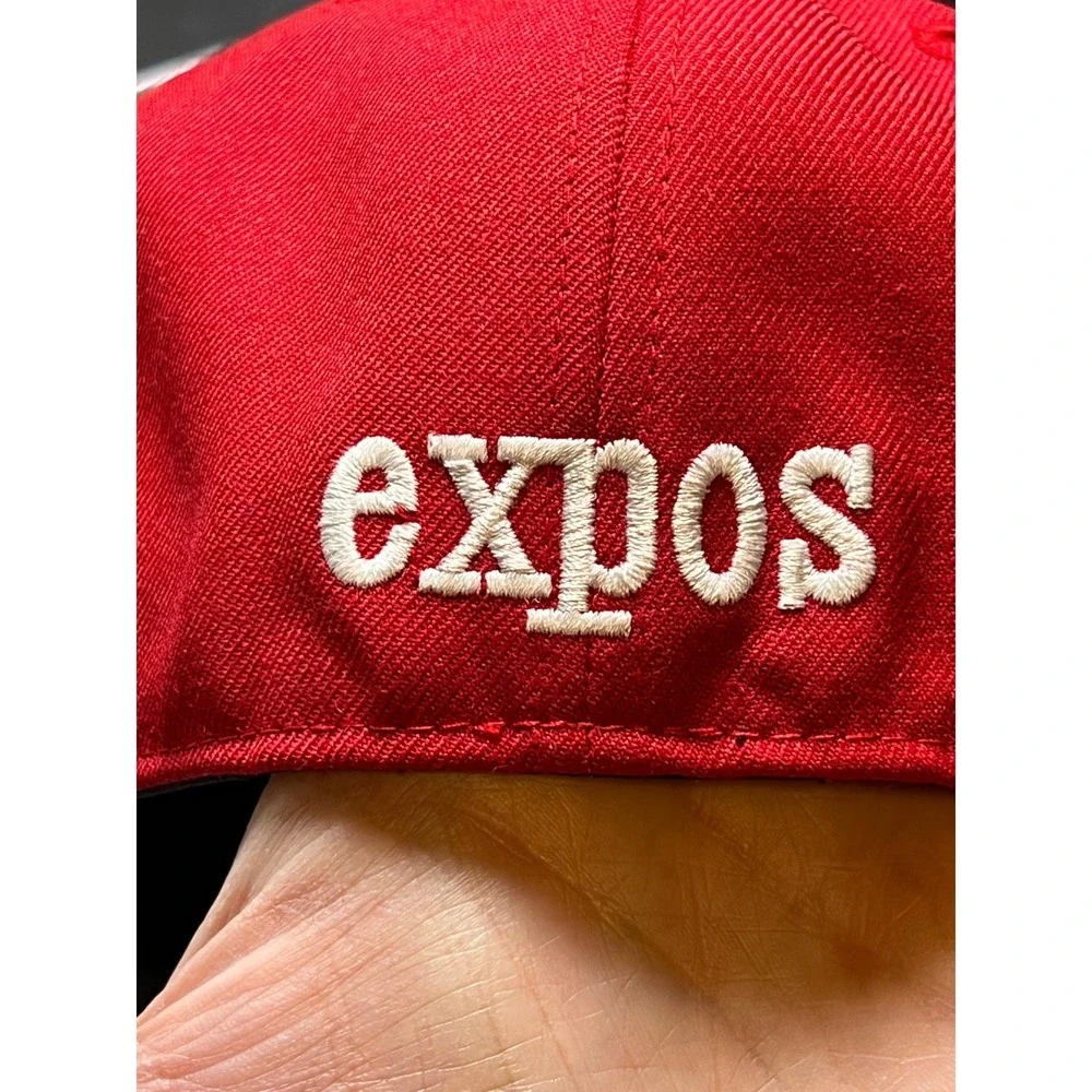 New Era Montreal Expos Fitted Hat Mens 6 7/8 Blue Red Cream 59FIFTY MLB Cap